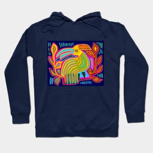 Kuna Indian Tropical Pajaro Parrot Hoodie